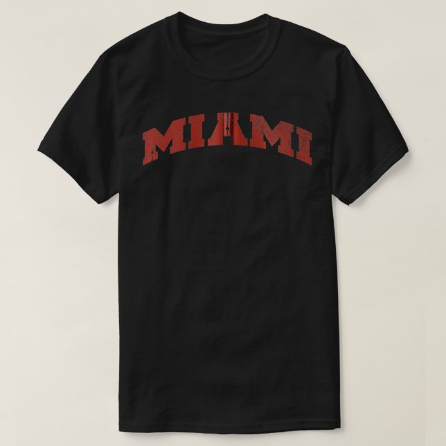 Miami Ohio Classic Athletic Sports Distress Zip  T Shirt (Design framsida)