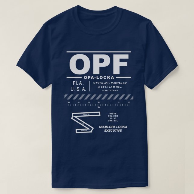Miami-Opa Locka Executive Airport OPF T-Shirt (Design framsida)