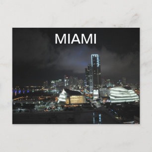Miami på natten vykort
