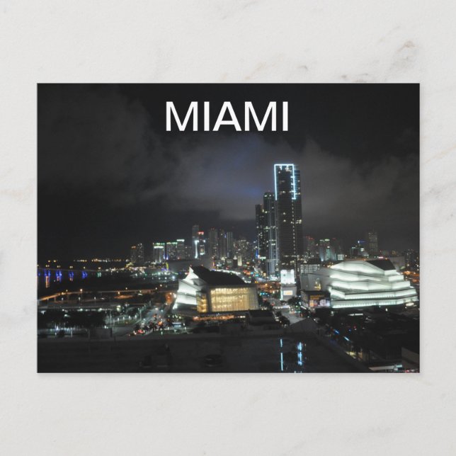 Miami på natten vykort (Framsida)