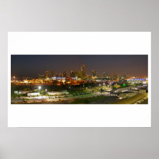 Miami Panoramic Night View Poster