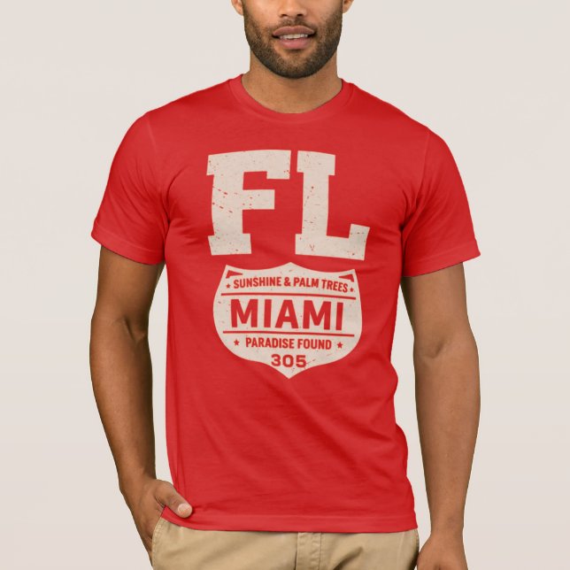 Miami Paradise Found Florida Graphic T Shirt (Framsida)