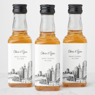 Miami Party Favor Welcome Gift Anpassningsbar Spritflaskor Etikett