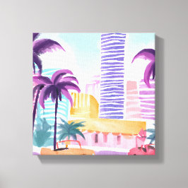 Miami Pastels | Messy Watercolor Painting Canvastryck