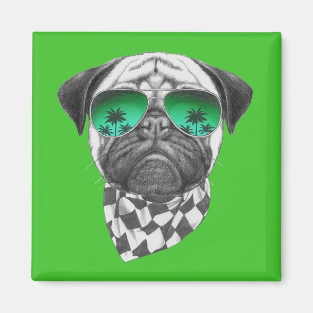 Miami Pug Magnet (Framsidan)