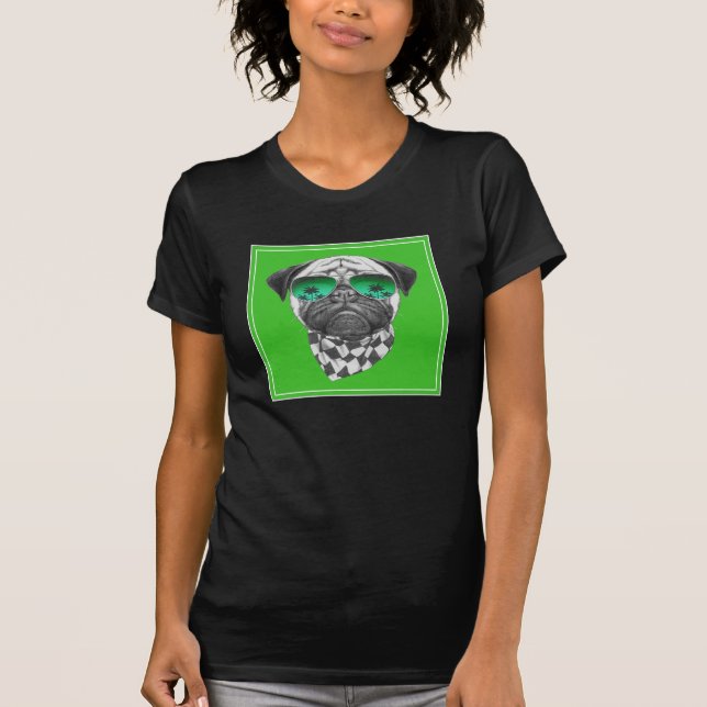 Miami Pug T Shirt (Framsida)