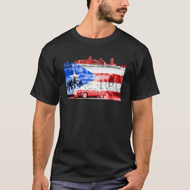 Miami Rican Boricua Miami Dade County Puerto Rico T Shirt (Framsida)