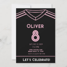 Miami Rosa och svart Ocer Party Birthday-inbjudan