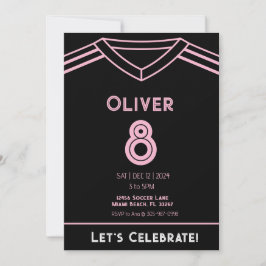 Miami Rosa och svart Ocer Party Birthday-inbjudan Inbjudningar