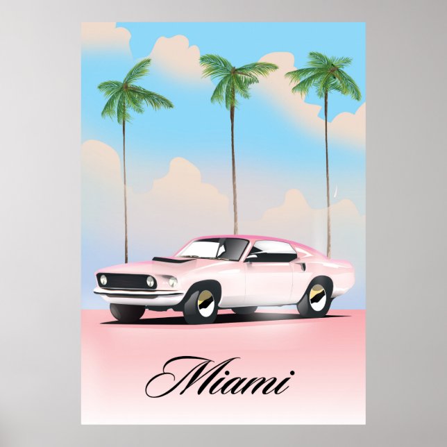 Miami Rosa Sunset Poster (Framsidan)