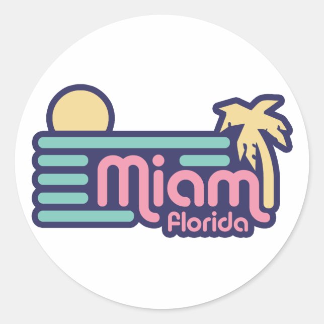 Miami Runt Klistermärke (Framsida)