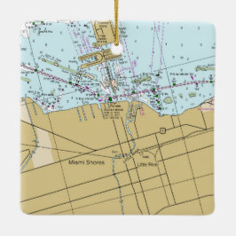 Miami Shores Nautical Chart Julgransprydnad Keramik