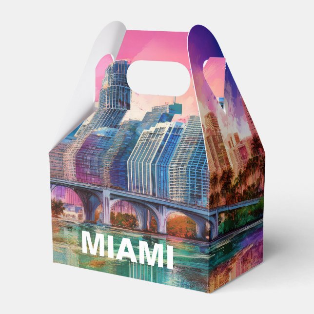 Miami Skyline Abstrakt Art Presentaskar (Framsidan Sidan)