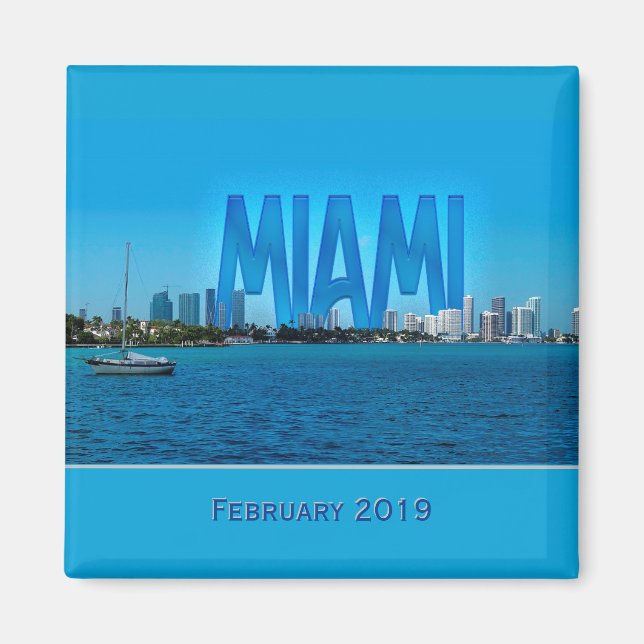 Miami Skyline (anpassade) Magnet (Framsidan)