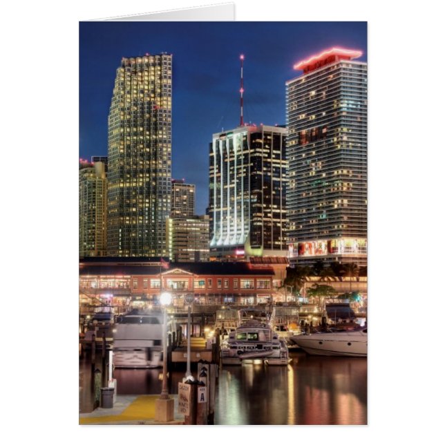 Miami skyline city i Florida Hälsningskort (Framsidan)