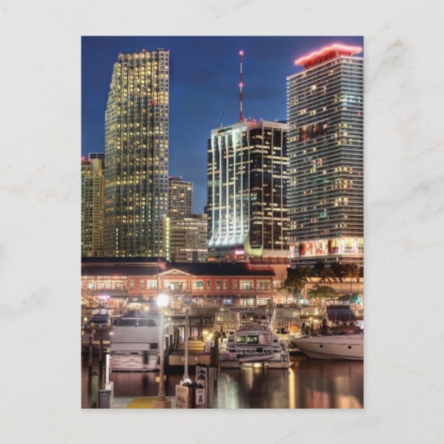 Miami skyline city i Florida Vykort (Framsida)