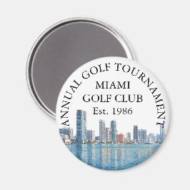 Miami Skyline Golf Club Turnering Anpassad Magnet