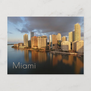 Miami Skyline och Reflection Vykort