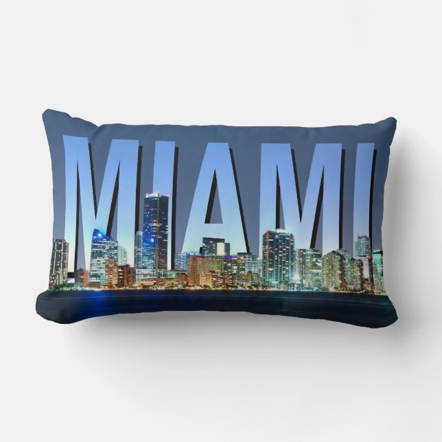 Miami Skyline Panorama Lumbarkudde (Framsida)
