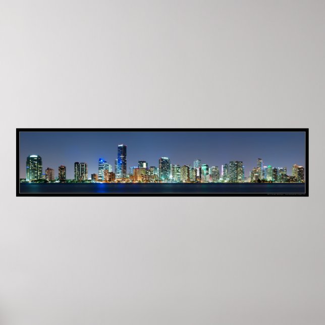 Miami Skyline Panorama Poster (Framsidan)