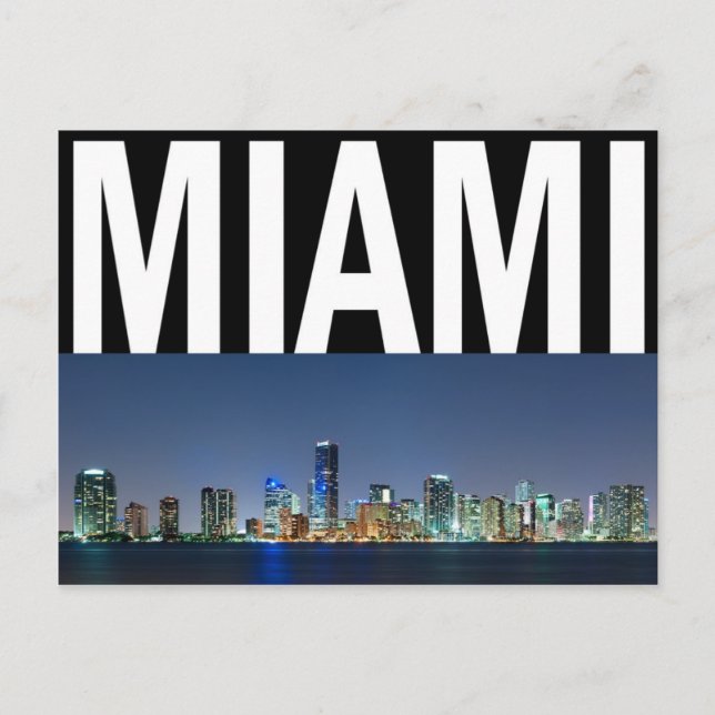 Miami Skyline Panorama Vykort (Framsida)