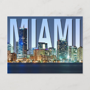 Miami Skyline Panorama Vykort