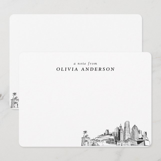 Miami Skyline Personlig Note Card Anteckningskort (Fram/baksida)