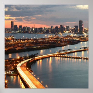 Miami Skyline Poster