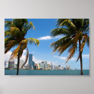Miami Skyline print Poster