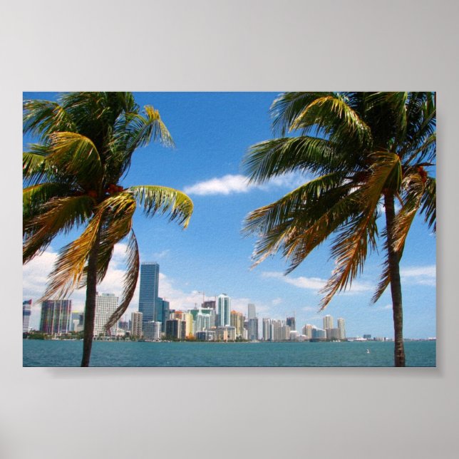 Miami Skyline print Poster (Framsidan)