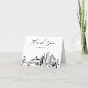 Miami Skyline Sketch Modern Blank tackkort