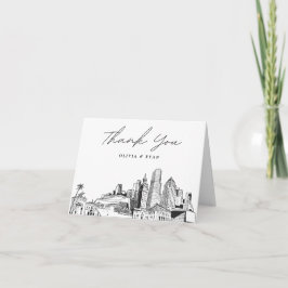 Miami Skyline Sketch Modern Blank tackkort