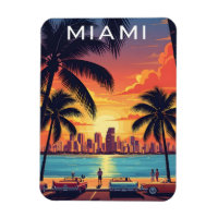 Miami Skyline Solnedgång