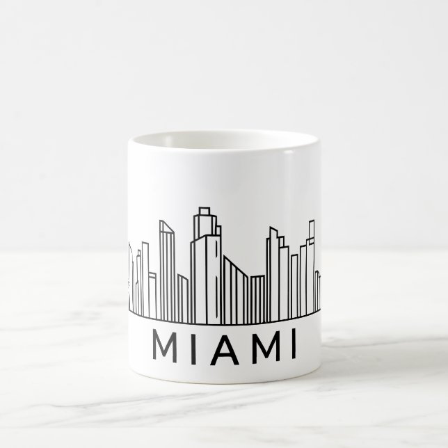 Miami Skyline – Stadssilhuett Design Kaffemugg (Center)