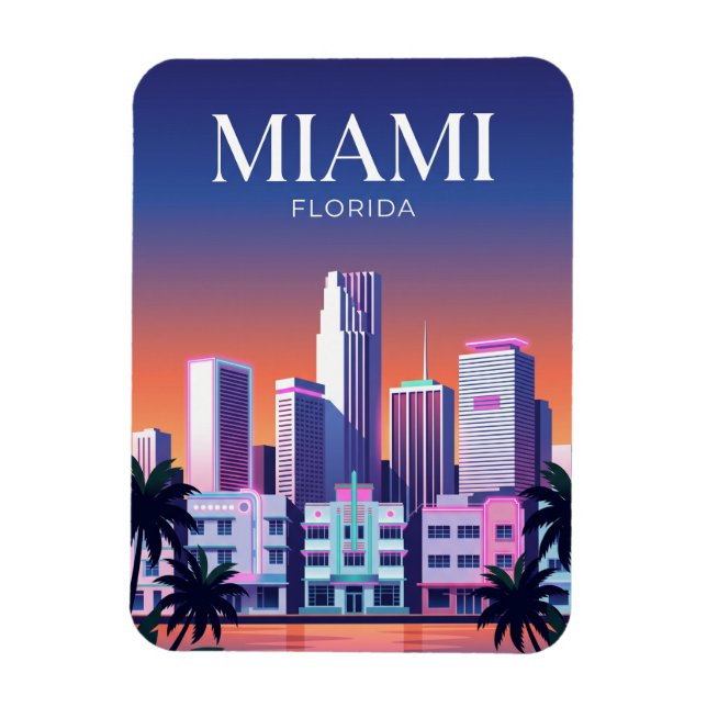 Miami Skyline USA Magnet (Vertikal)
