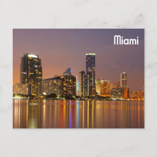Miami Skyline vid Dusk Vykort