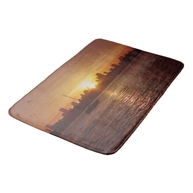 Miami Skyline vid Sunset Badrumsmatta (Vinklad)