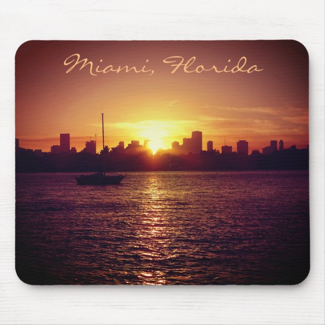 Miami Skyline vid Sunset Musmatta (Framsidan)