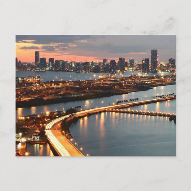 Miami Skyline Vykort (Framsida)