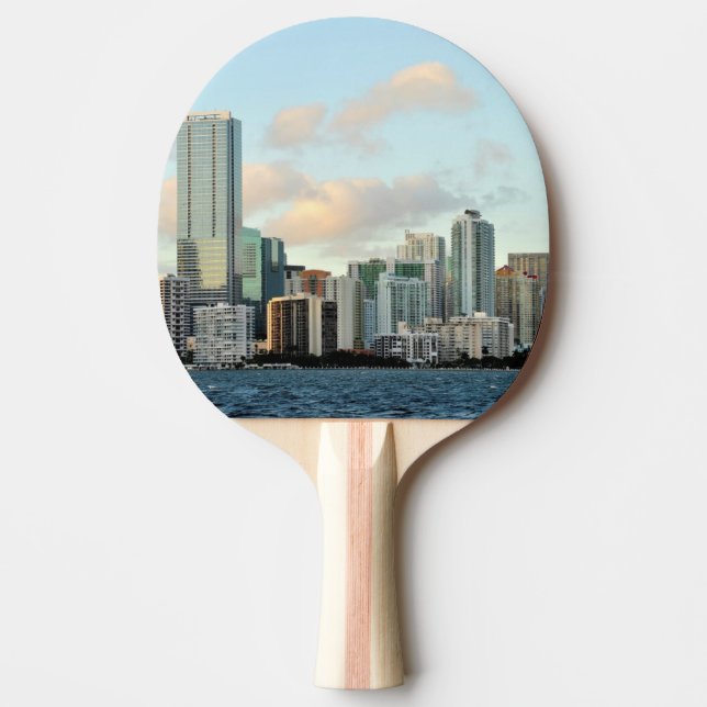 Miami skyscraper mot sned bollfrikändhimmel pingisracket (Framsidan)