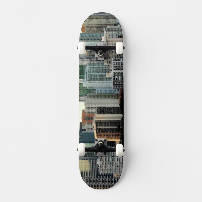 Miami skyscraper mot sned bollfrikändhimmel skateboard bräda 20 cm (Framsida)