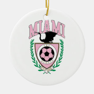 Miami Soccer Varsity Stil Julgransprydnad Keramik