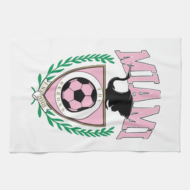Miami Soccer Varsity Stil Kökshandduk (Horisontell)