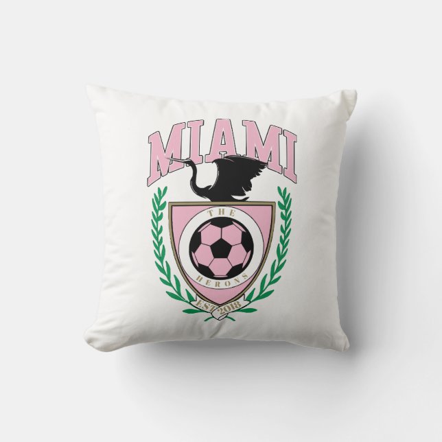 Miami Soccer Varsity Stil Kudde (Framsida)