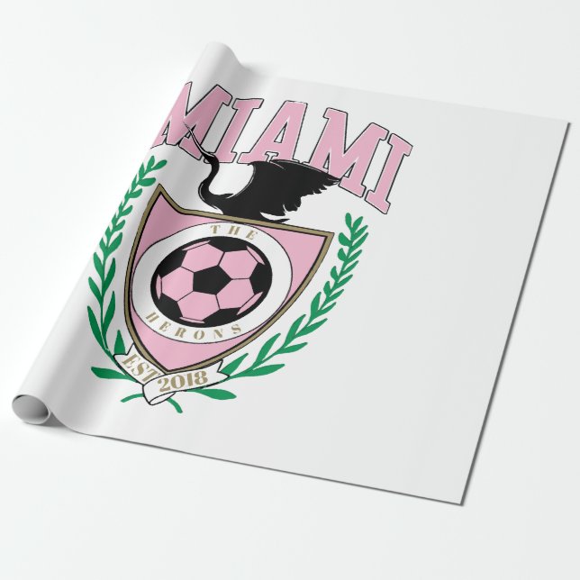 Miami Soccer Varsity Stil Presentpapper (Utrullad)