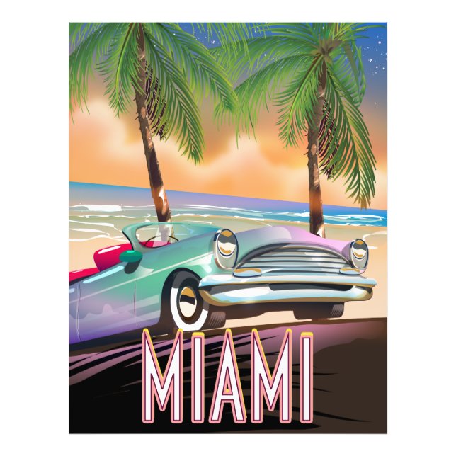 Miami solnedgång fototryck (Framsidan)