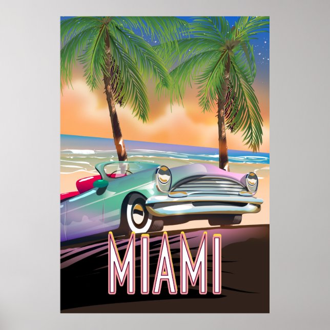 Miami solnedgång poster (Framsidan)