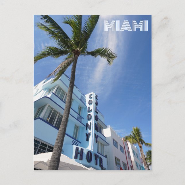 Miami South Beach Florida Art Deco Travel Vykort (Framsida)