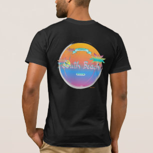 Miami-South Beach Florida, Coola Graphic Black T Shirt