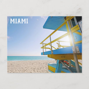 Miami South Beach Florida Lifeguard Station Travel Vykort